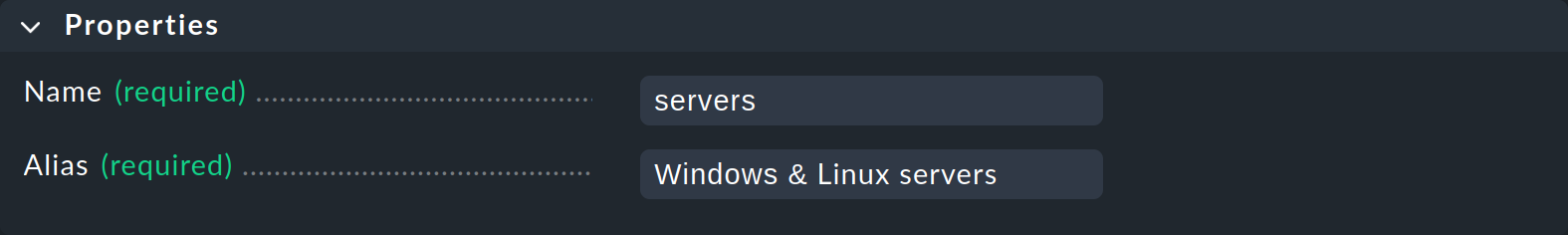 Dialog for setting the properties for the new contact group.